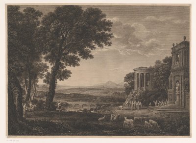 Paysage avec le père de Psyché offrant un sacrifice au temple d