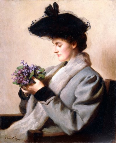 Le bouquet de violettes - Portrait d