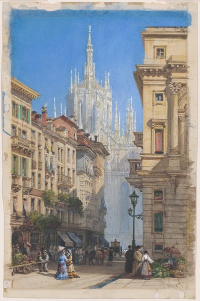 Le Duomo de Milan depuis une rue latérale - William Wyld