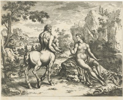 Ocyrhoë prédit le destin de Chiron et Asclépios - William Young Ottley