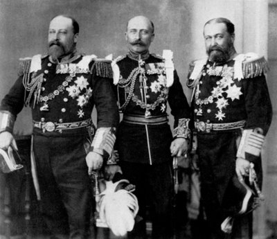 Le Prince de Galles et ses frères au mariage du Duc d