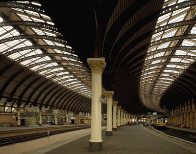 Vue de la gare centrale de York conçue par les architectes William Peachy et Thomas Prosser. 1870-1877 Angleterre - William and Prosser Thomas Peachy
