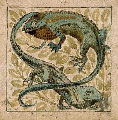 Lézards, design pour un carreau - William de Morgan