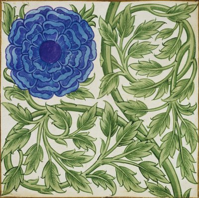 Plante avec une fleur bleue - William de Morgan