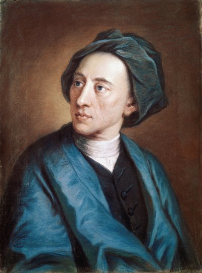 Portrait du poète britannique Alexander Pope en turban (huile sur toile) - William Hoare