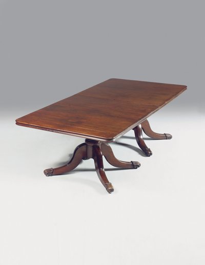 Table à manger à deux piédestaux Regency irlandaise - Williams and Gibton (attr. to) Mack