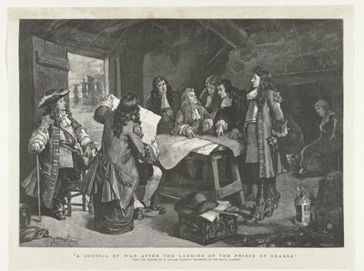 Guillaume III tient un conseil de guerre dans une cabane de pêcheurs, 1688 - Williamson