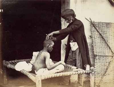 Barbier indien, années 1860 - Willoughby Wallace Hooper