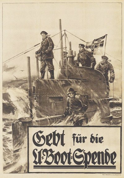 Donnez à la Donation Sous-marine. Affiche, 1917 - Willy Stöwer