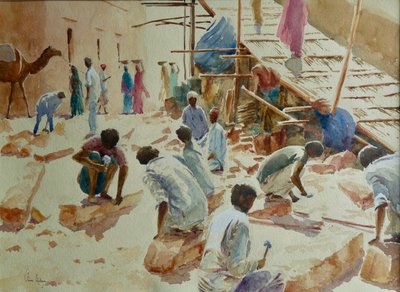 Reconstruction des remparts - tailleurs de pierre - Wilson Clive