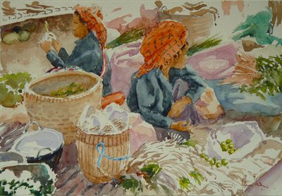 938 Marché de Nampan, en attente de clients - Wilson Clive