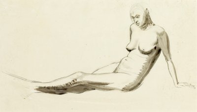 Nu assis, vers 1919 - Winifred Knights
