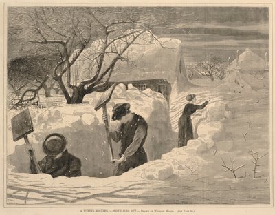 A Winter Morning--Shovelling Out, tiré de Every Saturday, 14 janvier 1871 - Winslow Homer