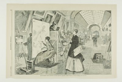 Étudiants en art et copistes à la galerie du Louvre, Paris - Winslow Homer