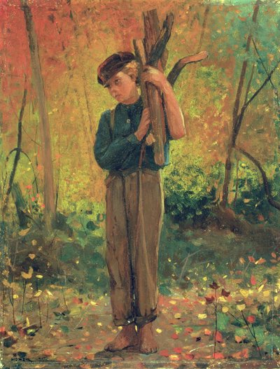 Garçon tenant des bûches - Winslow Homer