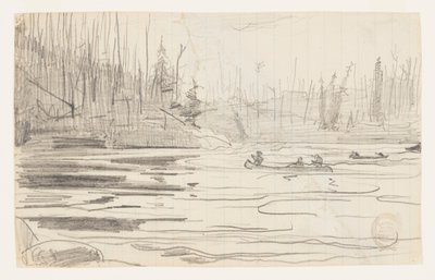 Canoës sur un lac - Winslow Homer