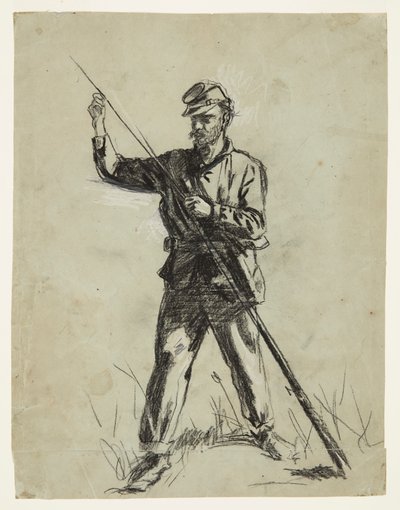 Soldat de cavalerie chargeant un fusil - Winslow Homer