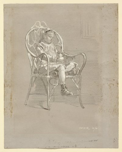 Enfant assis dans un fauteuil en osier - Winslow Homer