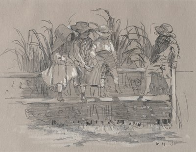 Enfants assis sur une clôture - Winslow Homer