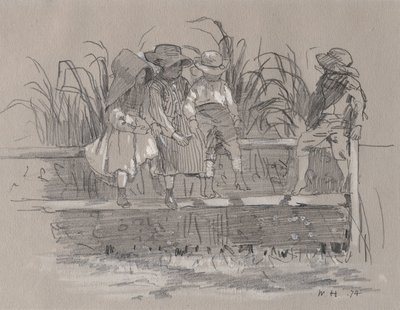 Enfants assis sur une clôture - Winslow Homer
