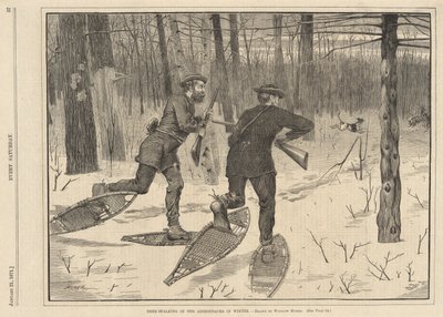 Chasse au cerf dans les Adirondacks en hiver, de Every Saturday, 21 janvier 1871 - Winslow Homer