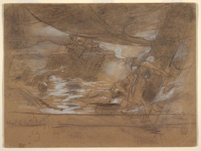 Dessin, pont de navire avec deux femmes, peut-être 15 juillet 1886 - Winslow Homer