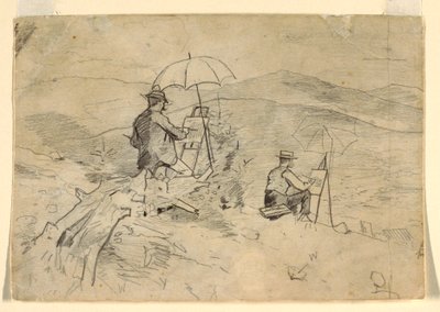 Dessin, étude pour "Artists Sketching in the White Mountains" et "The Artist in the Country", 1868 - Winslow Homer