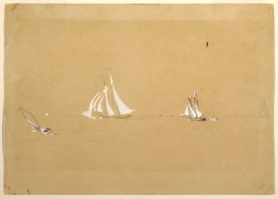 Dessin, deux goélettes, 1880 - Winslow Homer
