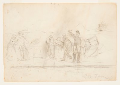 Premier croquis pour "Le Naufrage" - Winslow Homer