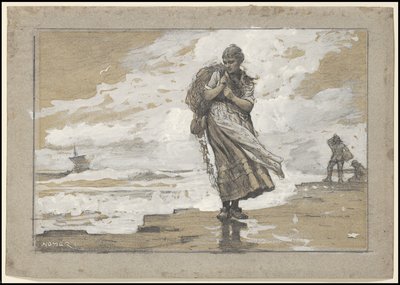 Fille de pêcheur avec un filet, 1882 - Winslow Homer