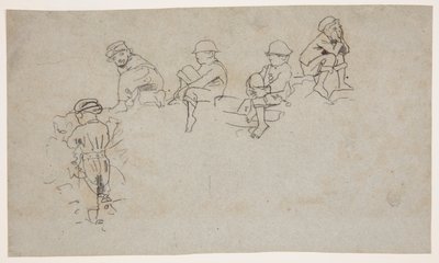 Cinq croquis de jeunes garçons - Winslow Homer