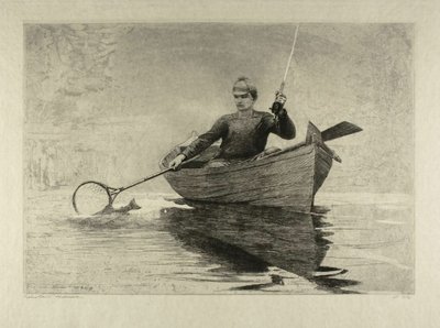 Pêche à la mouche, lac Saranac - Winslow Homer
