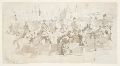 Sixième Régiment de Cavalerie du Général McClellan, Embarquant à Alexandrie pour Old Point Comfort - Winslow Homer
