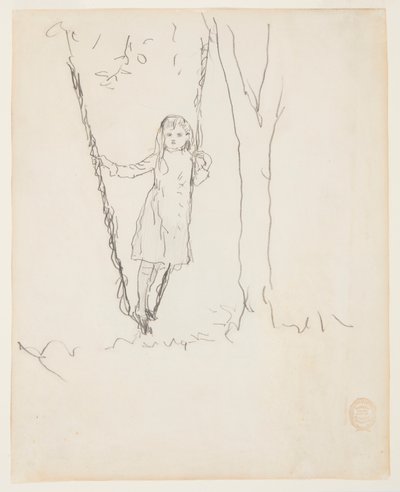 Fille debout sur une balançoire - Winslow Homer