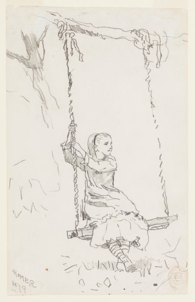 Fille sur une balançoire - Winslow Homer