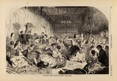 Husking the Corn in New England, tiré de Harper