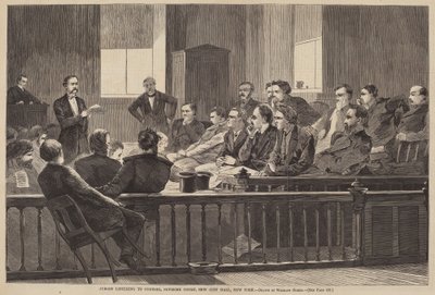 Jurés Écoutant le Conseil, Cour Suprême, Nouvel Hôtel de Ville, New York, publié en 1869 - Winslow Homer