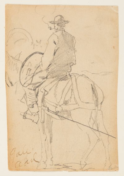 Homme Montant un Cheval - Winslow Homer