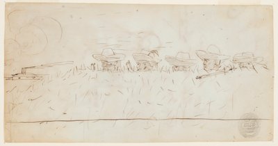 Hommes regardant par-dessus des travaux de terrassement - Winslow Homer