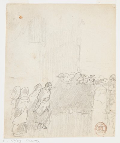 Hommes et femmes regardant la mer, Cullercoats, Angleterre - Winslow Homer