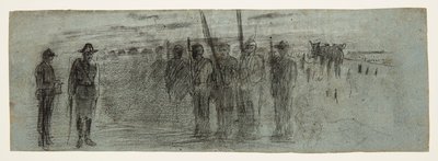 Officier et aide inspectant un escadron - Winslow Homer