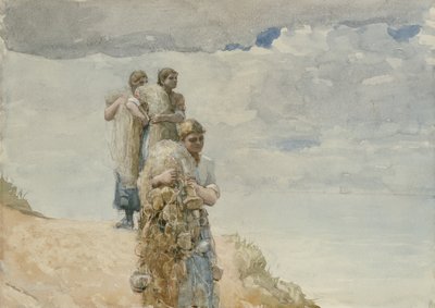 Sur la falaise, Cullercoats, vers 1881-82 - Winslow Homer