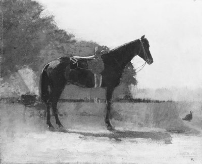 Cheval de selle dans la cour de la ferme - Winslow Homer