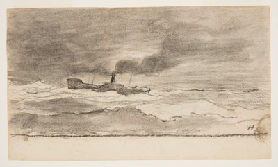 Paysage marin avec chalutier, Cullercoats, Angleterre - Winslow Homer