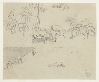 Moutons broutant - Winslow Homer