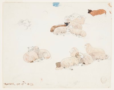 Moutons au repos - Winslow Homer