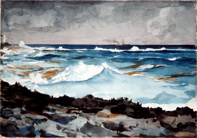 Rivage et surf, Nassau - Winslow Homer