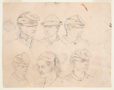 Six études de têtes de soldats - Winslow Homer