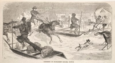 Promenade en traîneau sur Haymarket Square, Boston, 1859 - Winslow Homer