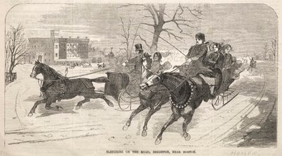 Promenade en traîneau sur la route, Brighton, près de Boston, 1859 - Winslow Homer